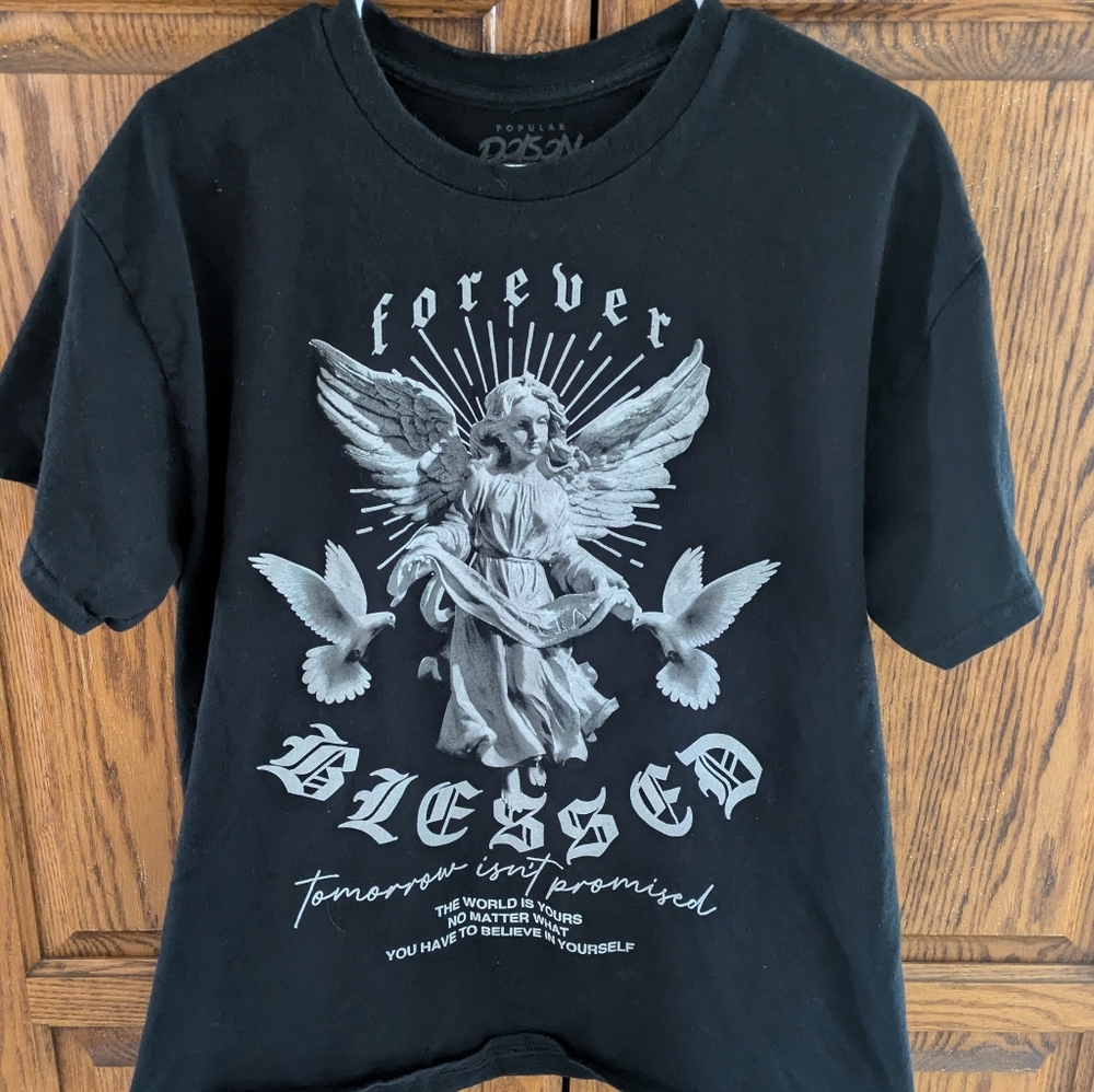 Black Graphic Angel T-Shirt